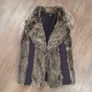 XOXO Women's Teddy Jacket - Brown and Black